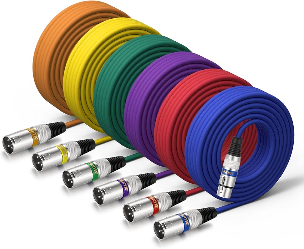 Amazon.com: EBXYA XLR Cable 20ft 6 Color Packs - Balanced DMX
